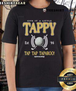 Alt Text: Happy Gilmore Give It A Little Tappy Golf Ladies Tee featuring a playful golf design for women.