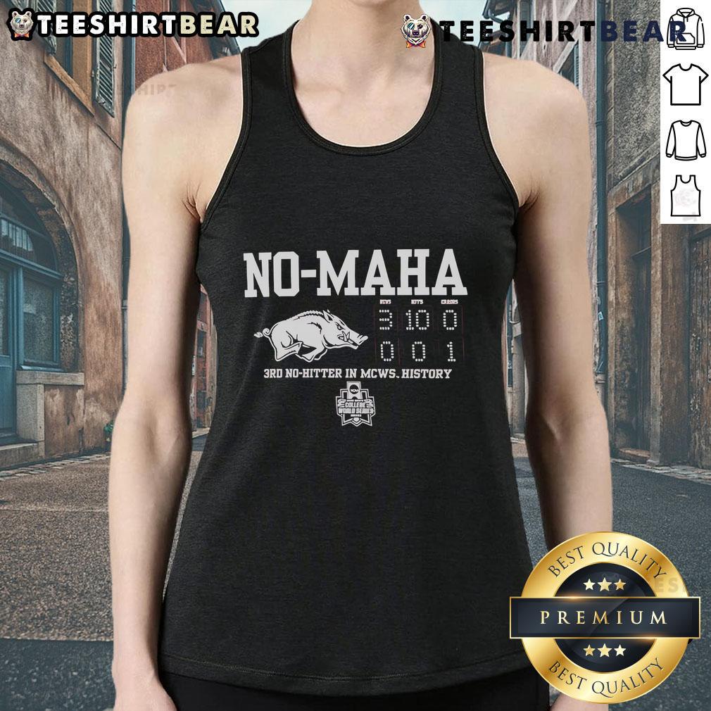 Hot Arkansas Razorbacks No Hama tank top celebrating the 3rd no-hitter in MCWS history, perfect for fans.