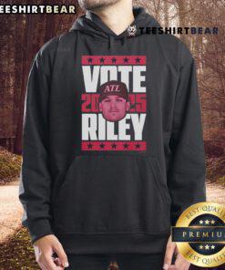Hot Austin Riley 2025 Vote Hoodie featuring bold graphics, perfect for fans supporting Riley in the upcoming election.
