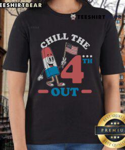 Alt Text: Hot Chill The 4th Out America Ice Cream Ladies Tee featuring a fun patriotic design perfect for summer celebrations.