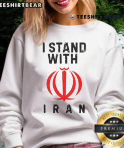 Alt Text: Hot 'I Stand With Iran Freedom' sweatshirt showcasing support for Iranian freedom and human rights.