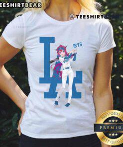 Hot Los Angeles Dodgers Hololive Night Irys ladies tee showcasing vibrant design and team spirit for fans.