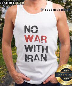 Hot No War With Iran Tank Top featuring bold graphic design promoting peace and anti-war message for activists.