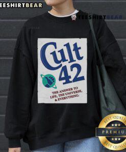 Nice Cult 42 sweatshirt featuring 'The Answer to Life, the Universe, and Everything' design in vibrant colors.