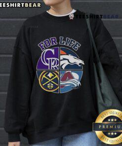 Denver Broncos, Rockies, Nuggets, and Avalanche sports team logo sweatshirt for fans of Denver's top teams.