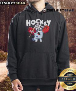 Nice Hockey Bluey Cartoon Hoodie featuring vibrant graphics of Bluey playing hockey, perfect for kids and fans alike.
