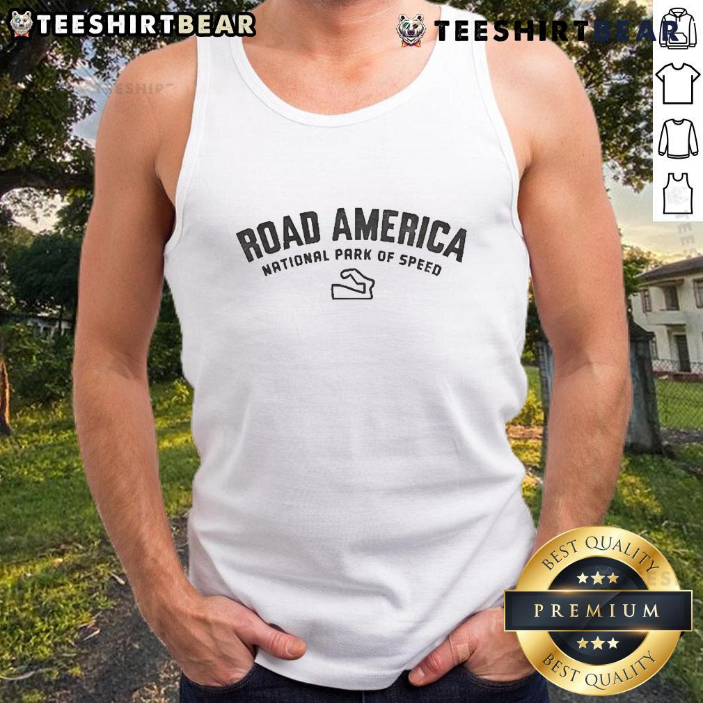 Nice Jamestown Road America National Park tank top featuring scenic design, perfect for outdoor enthusiasts and park lovers.
