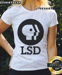Nice LSD Feels So Good logo on a stylish ladies tee, showcasing vibrant colors and a trendy design for psychedelic fashion.