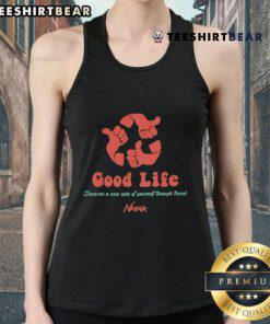 Montbell Eco Hybrid Nanga Tank Top for travel enthusiasts, promoting a good life and self-discovery through adventure.