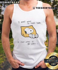 Cozy tank top featuring Snoopy with the quote 'I Don't Want To Think Today' perfect for relaxed days.