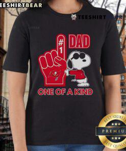 Alt Text: Unique Snoopy Tampa Bay Buccaneers Ladies Tee for DAD, featuring a fun design perfect for sports fans.