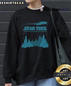 Cozy Nice Star Trek Explore Strange New Worlds sweatshirt featuring iconic space-themed graphics and vibrant colors.