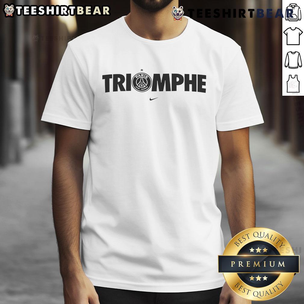 Nice Triomphe PSG Champions T-Shirt featuring vibrant design and team logo, perfect for fans celebrating victory.