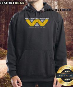 Stylish Weyland-Yutani Corp hoodie featuring 'Building Better Worlds' design, perfect for sci-fi fans and casual wear.