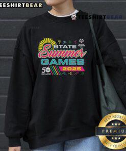 Alt Text: Official 2025 SOOH State Summer Games sweatshirt featuring vibrant colors and logo, perfect for event supporters.