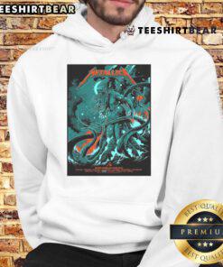 Alt Text: Official Metallica M72 Tampa 2025 pop-up poster hoodie featuring vibrant design, Raymond James Stadium backdrop.