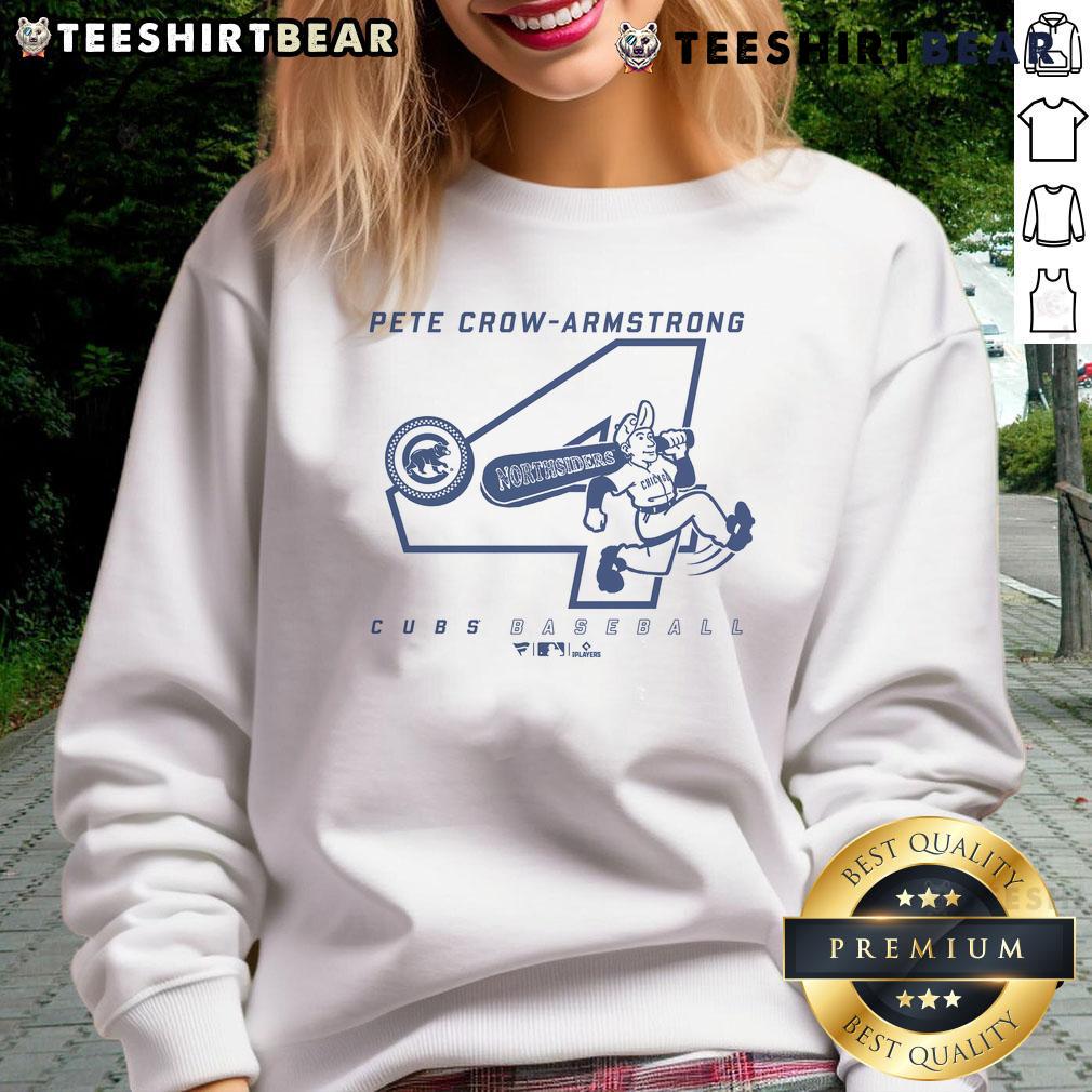 Alt Text: Official Pete Crow-Armstrong Chicago Cubs graphic sweatshirt featuring player 4 design for fans.