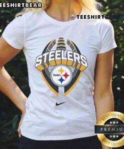 Alt Text: Official Pittsburgh Steelers Nike Icon Legend Ladies Tee in black, featuring team logo and stylish design for fans.