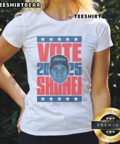Official Shohei Ohtani 2025 Vote ladies tee featuring a stylish design for baseball fans.