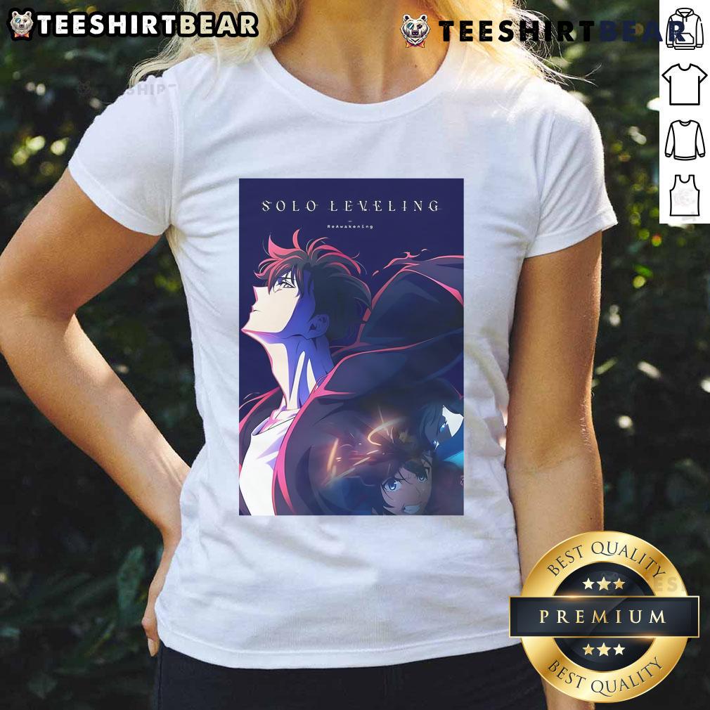 Official Solo Leveling Ladies Tee featuring artwork from the most viewed anime on Crunchyroll as of March 2025.