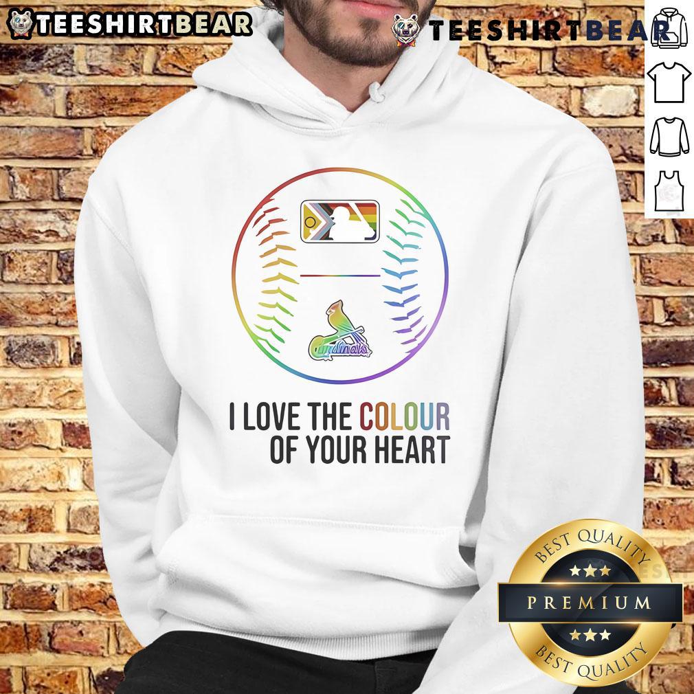 Official St. Louis Cardinals Pride Month 2025 hoodie featuring vibrant heart design, celebrating love and inclusivity.