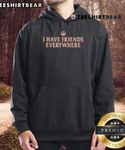 Official The Late Show With Stephen Colbert hoodie featuring 'I Have Friends Everywhere' design in vibrant colors.