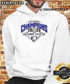 Original Uwharrie Charter NCHSAA State 1A Baseball 2025 Champions logo on a cozy hoodie.