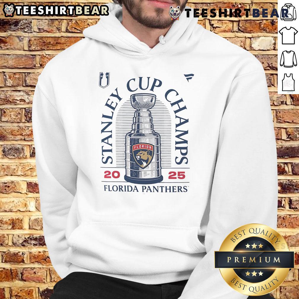 Alt Text: Premium Florida Panthers Stanley Cup Champions 2025 hoodie featuring team colors and logo, perfect for fans.