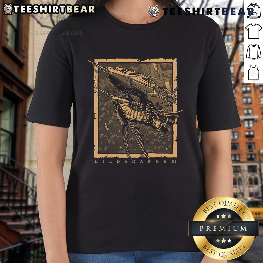 Alt Text: Premium Hildagardem Skies of Alexandria Ladies Tee featuring a vibrant design and comfortable fit for stylish women.