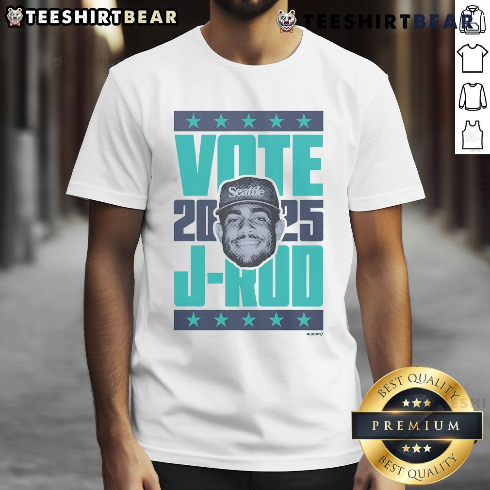 Premium Julio Rodriguez 2025 Vote T-Shirt featuring vibrant graphics and a comfortable fit for baseball fans.