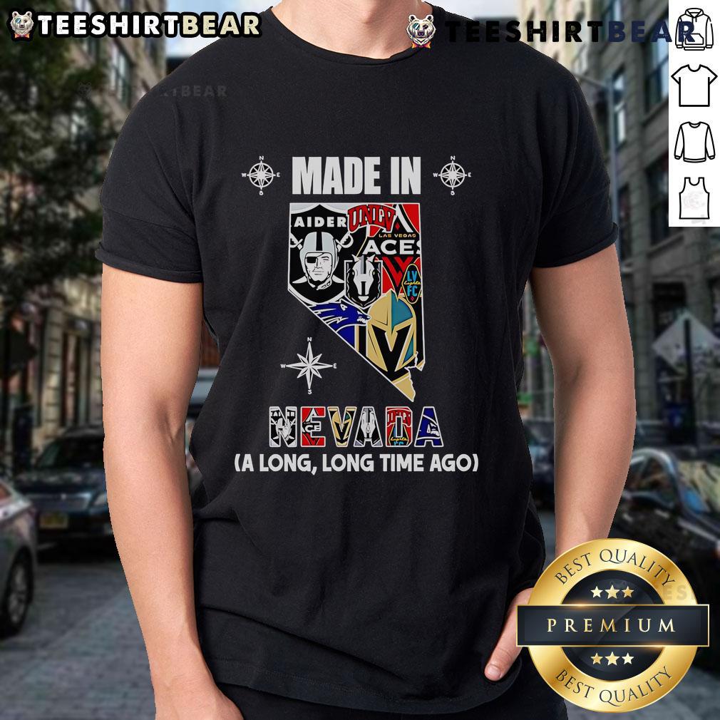 Alt Text: Premium Made In Nevada A Long Long Time Ago T-Shirt featuring a vintage design, perfect for nostalgic style lovers.