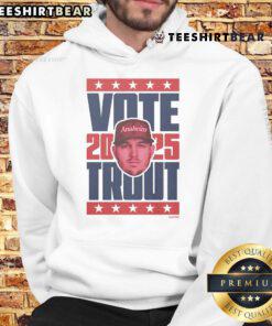 Premium Mike Trout 2025 Vote Hoodie featuring bold graphics and stylish design for baseball fans.