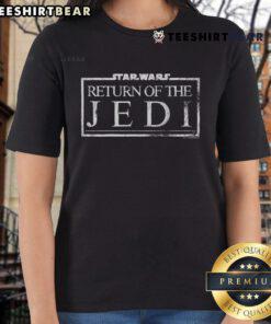 Premium Star Wars Return of the Jedi logo ladies tee featuring iconic design for stylish fans of the franchise.