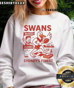 Premium Swans Sydney's Finest Cartoon Sweatshirt featuring vibrant swan graphics and a comfortable fit.
