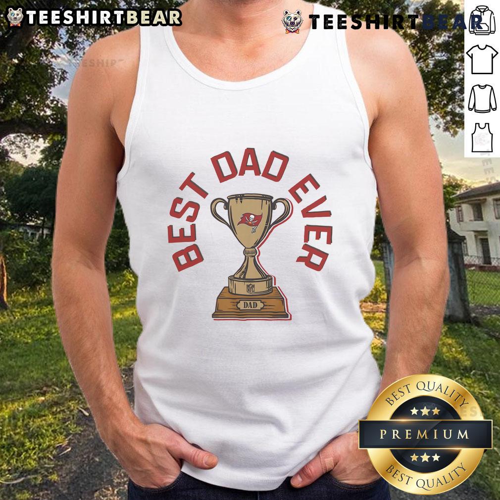 Premium Tampa Bay Buccaneers Best Dad Ever trophy tank top for fathers, perfect for game day and showing team pride.