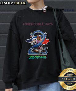 Premium Toronto Blue Jays Zootopia 2 Sweatshirt featuring vibrant team colors and a stylish design for fans.
