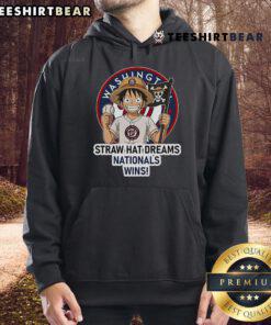 Premium Washington Nationals Monkey D. Luffy Straw Hat Dreams Wins Hoodie featuring vibrant graphics and comfortable fit.