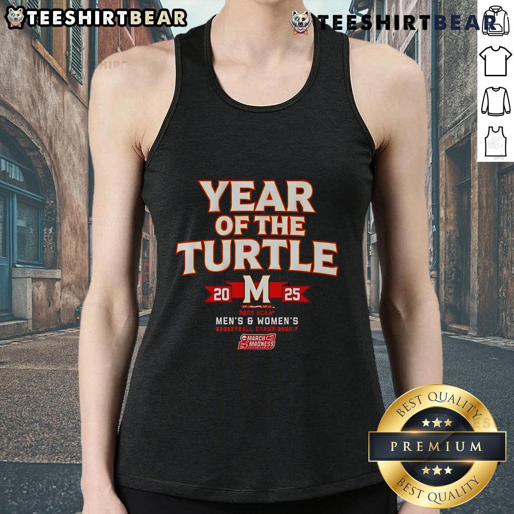 Alt Text: Premium Year of the Turtle Maryland Terrapins men's and women's basketball championship 2025 tank top design.