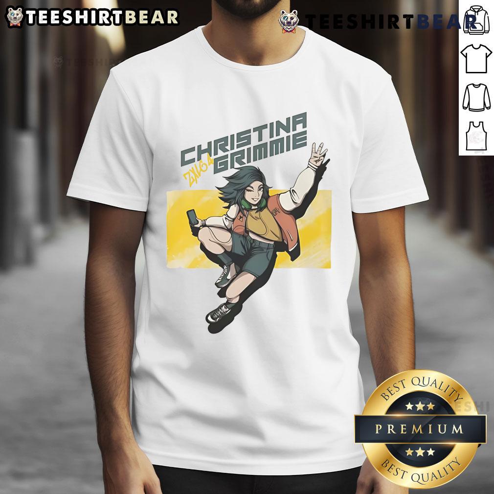 Pretty Christina Grimmie Street T-Shirt featuring a vibrant design celebrating the late singer's style and music.