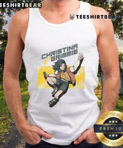 Pretty Christina Grimmie wearing a stylish street tank top, showcasing her vibrant fashion sense and artistic personality.