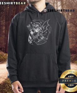 Gothic anime girl in a dark blossom design on a tarot death card hoodie, showcasing unique art and style.