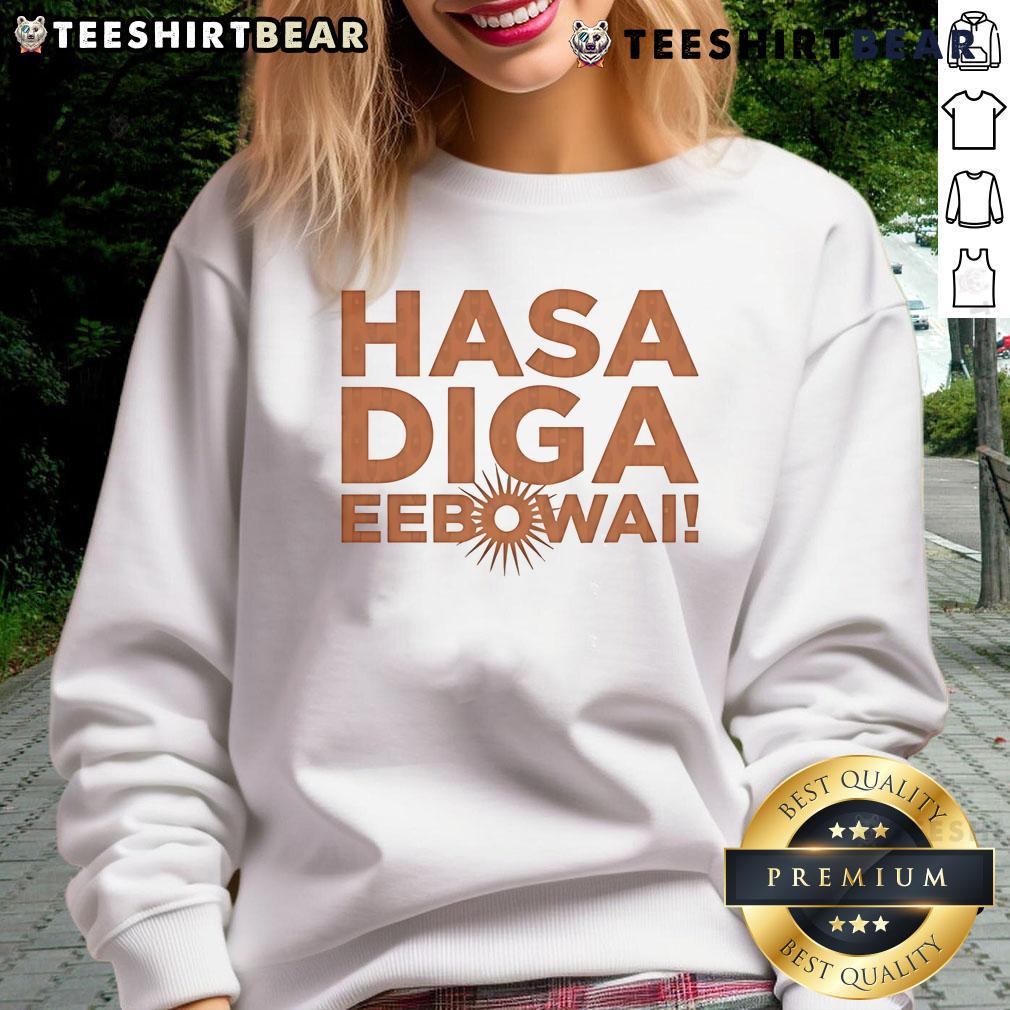 Stylish Top Book of Mormon Hasa Diga sweatshirt featuring vibrant design, perfect for fans of the musical.
