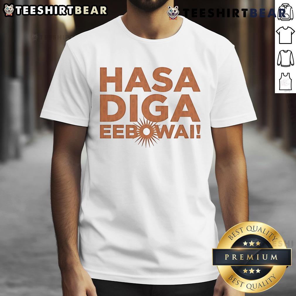 Top Book Of Mormon Hasa Diga T-Shirt featuring vibrant design and bold text for fans of the musical and its humor.