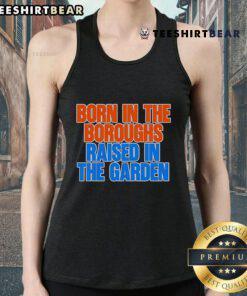 Top Born in the Boroughs Raised in the Garden tank top featuring vibrant design and comfortable fit for casual wear.