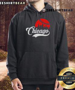 Stylish Top Chicago Skyline baseball hoodie featuring iconic cityscape design, perfect for fans and fashion enthusiasts.