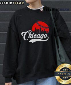 Stylish Top Chicago Skyline baseball sweatshirt featuring iconic skyline design, perfect for sports fans and city lovers.