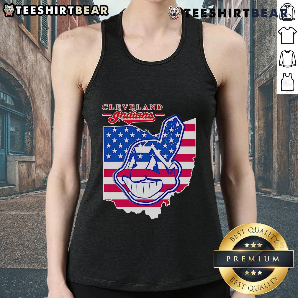 Stylish Top Cleveland Indians Map Tank Top featuring a vibrant map design, perfect for baseball fans and summer wear.