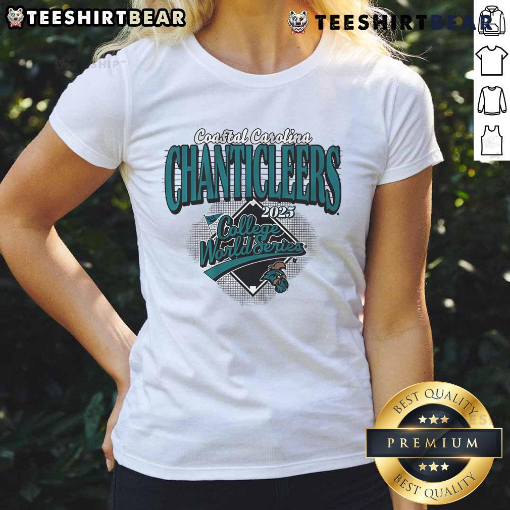 Top Coastal Carolina Baseball 2025 College World Series Ladies Tee featuring team colors and logo for fans.
