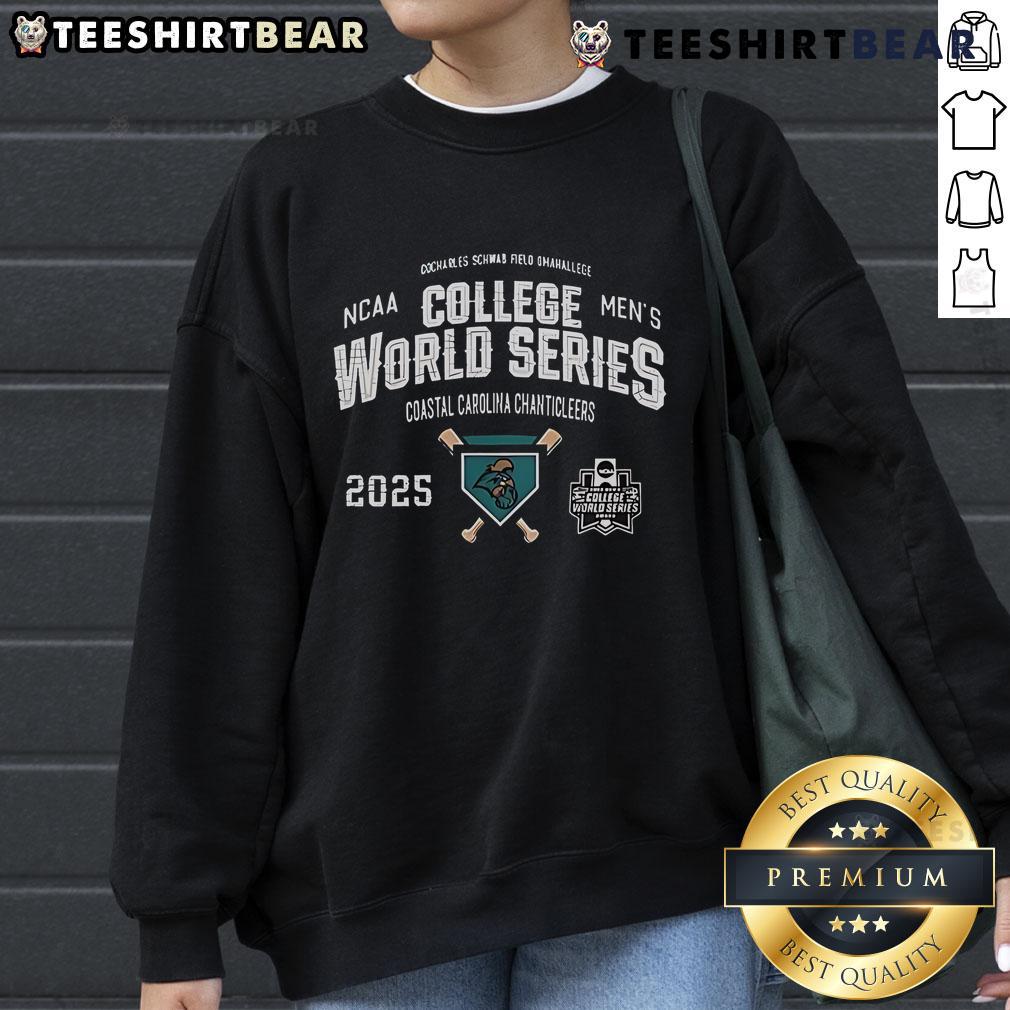 Top Coastal Carolina Chanticleers NCAA Men's College World Series 2025 sweatshirt in blue, showcasing team pride and style.