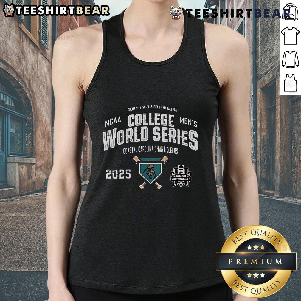 Top Coastal Carolina Chanticleers NCAA Men's College World Series 2025 tank top featuring vibrant team colors and logo.